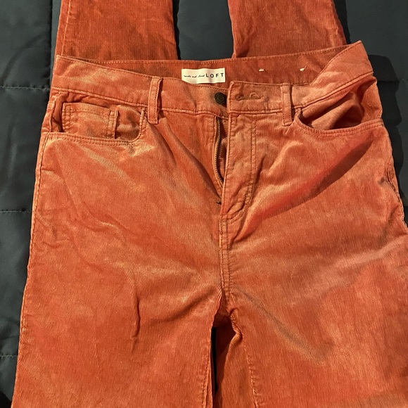 LOFT FINE WALE DUSTY PINK CORDUROY SKINNY PANTS PETITE SIZE 4/27 - Picture 2 of 3